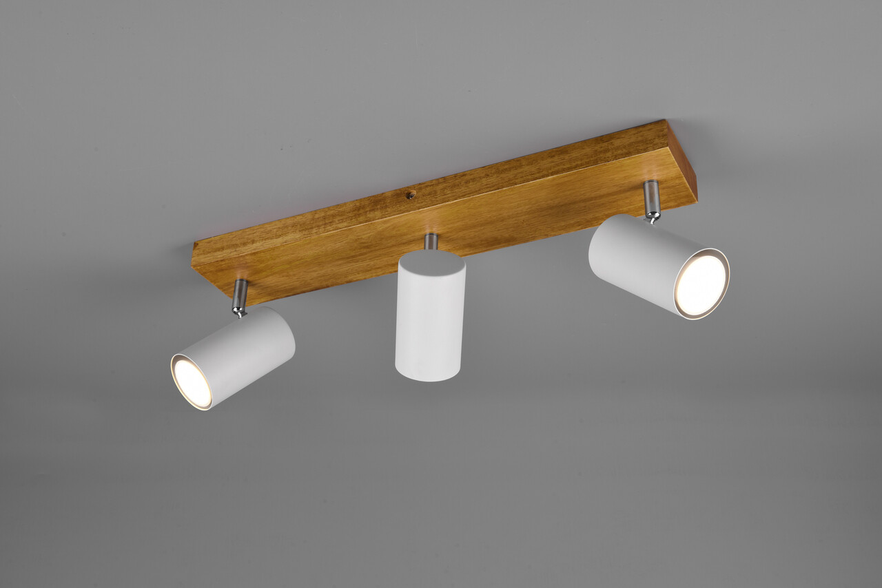 Plafoniera Marley, TRIO, 44x9x16 cm, 35W, 3x GU10, metal, alb mat/natur - imagine 5